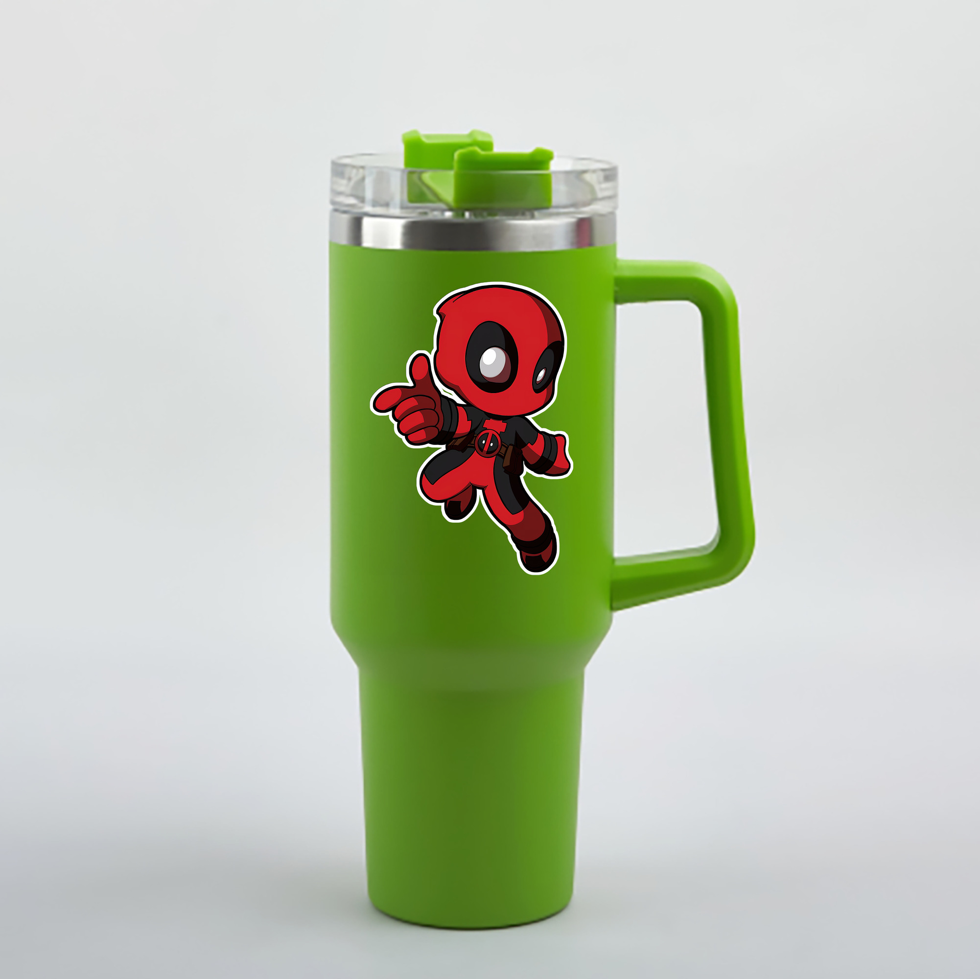 （画像用） Deadpool デッドプール 1200mL車用タンブラー - クリスタルステッカー（プラスチックストロー付き）
